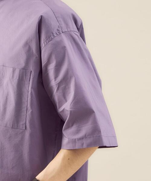 green label relaxing(グリーンレーベルリラクシング)の「OLT <green label relaxing> ストレッチ タイプライター バンドカラー 半袖 シャツ(シャツ/ブラウス・メンズ・オフホワイト/ブラック/ライラック・L/M/XL/S)」の12枚目の写真