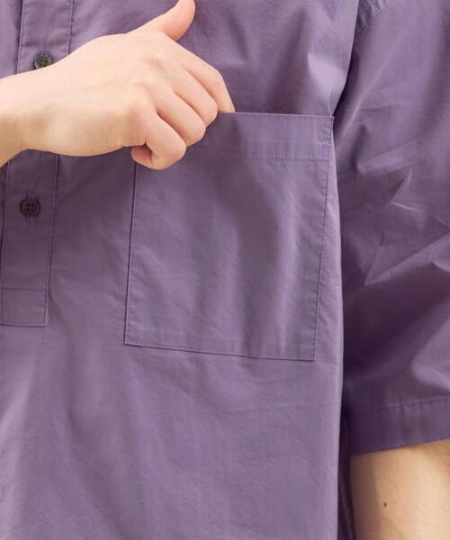 green label relaxing(グリーンレーベルリラクシング)の「OLT <green label relaxing> ストレッチ タイプライター バンドカラー 半袖 シャツ(シャツ/ブラウス・メンズ・オフホワイト/ブラック/ライラック・L/M/XL/S)」の13枚目の写真