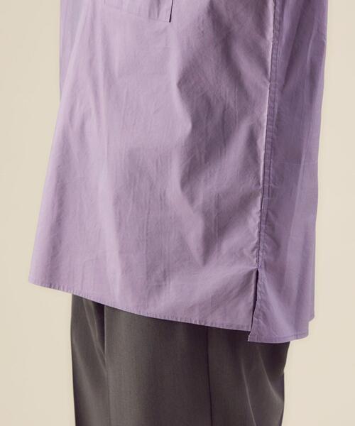 green label relaxing(グリーンレーベルリラクシング)の「OLT <green label relaxing> ストレッチ タイプライター バンドカラー 半袖 シャツ(シャツ/ブラウス・メンズ・オフホワイト/ブラック/ライラック・L/M/XL/S)」の14枚目の写真