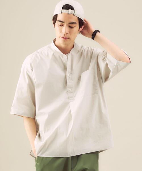 green label relaxing(グリーンレーベルリラクシング)の「OLT <green label relaxing> ストレッチ タイプライター バンドカラー 半袖 シャツ(シャツ/ブラウス・メンズ・オフホワイト/ブラック/ライラック・L/M/XL/S)」の17枚目の写真