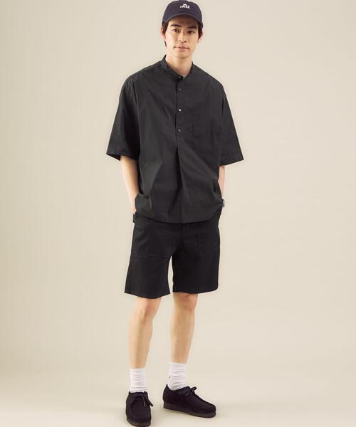 green label relaxing(グリーンレーベルリラクシング)の「OLT <green label relaxing> ストレッチ タイプライター バンドカラー 半袖 シャツ(シャツ/ブラウス・メンズ・オフホワイト/ブラック/ライラック・L/M/XL/S)」の20枚目の写真