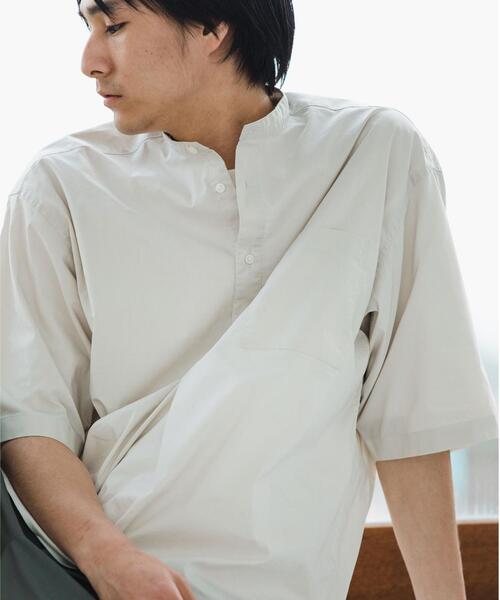 green label relaxing(グリーンレーベルリラクシング)の「OLT <green label relaxing> ストレッチ タイプライター バンドカラー 半袖 シャツ(シャツ/ブラウス・メンズ・オフホワイト/ブラック/ライラック・L/M/XL/S)」の21枚目の写真