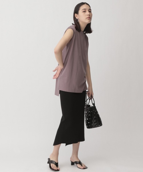 Chaos(カオス)の「Chaos(カオス)/ソルチェノースリーブTシャツ(Tシャツ/カットソー・レディース・ホワイト/ブラック/ブラウン/ライトベージュ/ピンク系その他3/ピンクベージュ・FREE)」の7枚目の写真