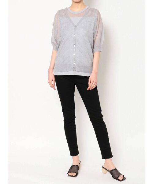 LAGUNAMOON（ラグナムーン）の「シアーリブニットアンサンブル（ニット/セーター・レディース・ベージュ/ブラック/ライトグレー・FREE）」の4枚目の写真