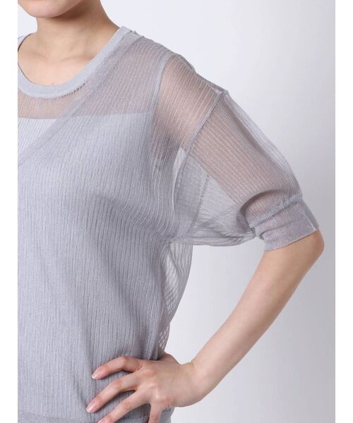 LAGUNAMOON（ラグナムーン）の「シアーリブニットアンサンブル（ニット/セーター・レディース・ベージュ/ブラック/ライトグレー・FREE）」の9枚目の写真