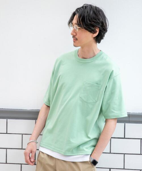 coen（コーエン）の「ポンチリラックスハーフスリーブTシャツ（Tシャツ/カットソー・メンズ・ライム/ブラック/ホワイト/グレー・MEDIUM/X-LARGE/SMALL/LARGE）」の4枚目の写真