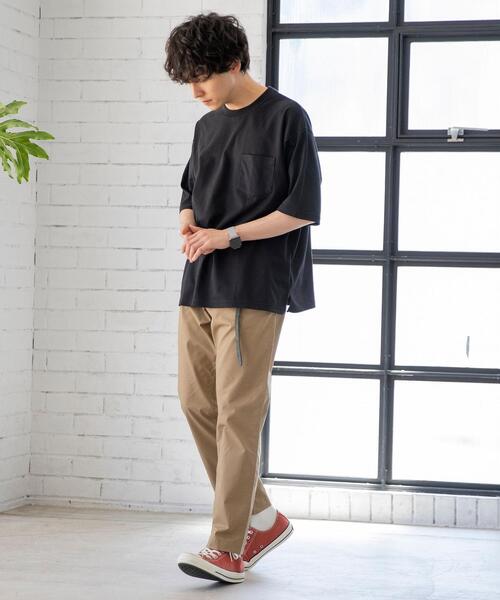 coen（コーエン）の「ポンチリラックスハーフスリーブTシャツ（Tシャツ/カットソー・メンズ・ライム/ブラック/ホワイト/グレー・MEDIUM/X-LARGE/SMALL/LARGE）」の11枚目の写真