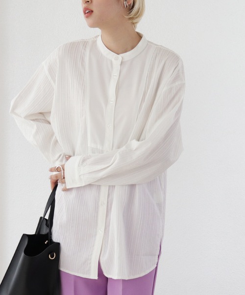 値頃 セール バンドカラーデザインシャツ シャツ ブラウス Shelly Island シェリーアイランド のファッション 海外輸入商品 Bmti Uz