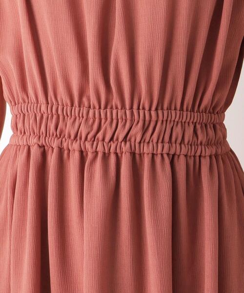 pink adobe（ピンクアドベ）の「◆【EC限定】【M-3L】楊柳シャーリングフレアワンピース（ワンピース・レディース・ネイビー系5/ブルー系7/オレンジ系9・44/40/38/42）」の5枚目の写真