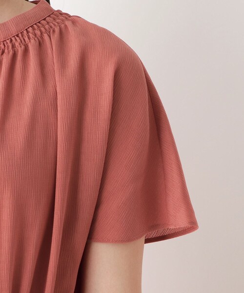 pink adobe（ピンクアドベ）の「◆【EC限定】【M-3L】楊柳シャーリングフレアワンピース（ワンピース・レディース・ネイビー系5/ブルー系7/オレンジ系9・44/40/38/42）」の4枚目の写真