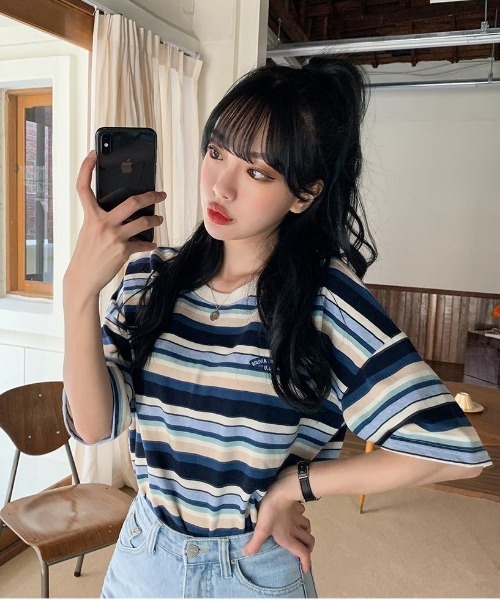 SONA（ソナ）の「SONYUNARA レインボーカジュアル半袖Tシャツ（Tシャツ/カットソー・レディース・ブルー/ワイン・FREE）」の19枚目の写真