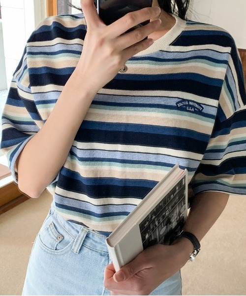 SONA（ソナ）の「SONYUNARA レインボーカジュアル半袖Tシャツ（Tシャツ/カットソー・レディース・ブルー/ワイン・FREE）」の14枚目の写真