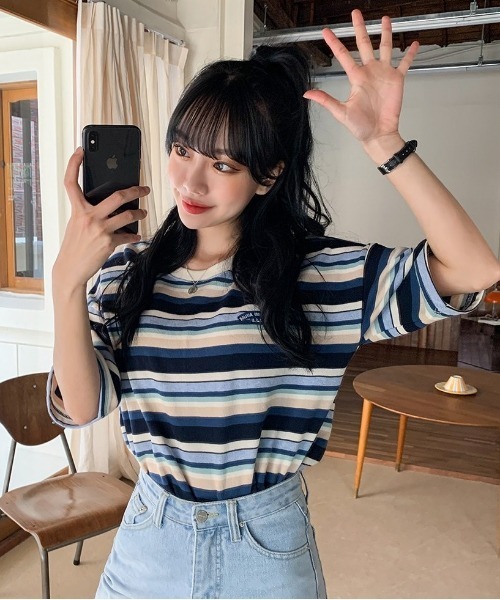 SONA（ソナ）の「SONYUNARA レインボーカジュアル半袖Tシャツ（Tシャツ/カットソー・レディース・ブルー/ワイン・FREE）」の17枚目の写真