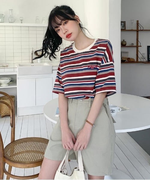 SONA（ソナ）の「SONYUNARA レインボーカジュアル半袖Tシャツ（Tシャツ/カットソー・レディース・ブルー/ワイン・FREE）」の13枚目の写真