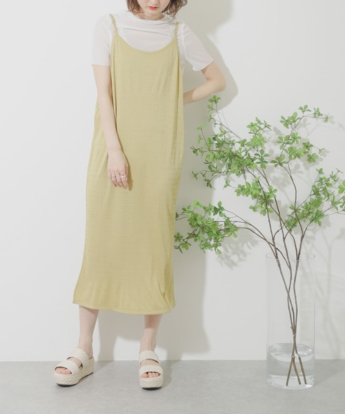 SENSE OF PLACE by URBAN RESEARCH（センスオブプレイスバイアーバンリサーチ）の「シアートップキャミワンピースアンサンブル（ワンピース・レディース・ライトベージュ/イエロー/ネイビー・ONE）」の3枚目の写真