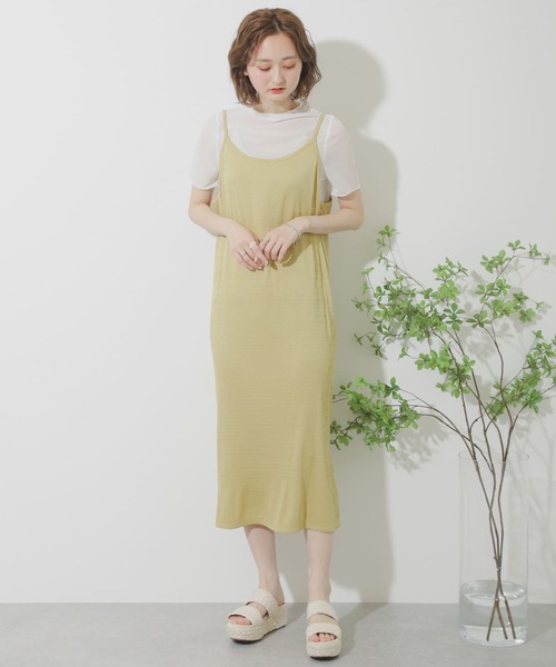 SENSE OF PLACE by URBAN RESEARCH（センスオブプレイスバイアーバンリサーチ）の「シアートップキャミワンピースアンサンブル（ワンピース・レディース・ライトベージュ/イエロー/ネイビー・ONE）」の7枚目の写真