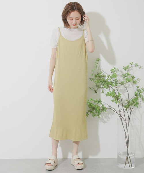 SENSE OF PLACE by URBAN RESEARCH（センスオブプレイスバイアーバンリサーチ）の「シアートップキャミワンピースアンサンブル（ワンピース・レディース・ライトベージュ/イエロー/ネイビー・ONE）」の10枚目の写真