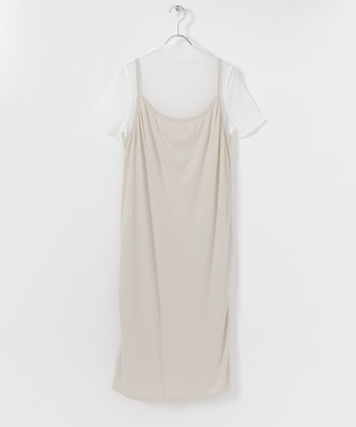 SENSE OF PLACE by URBAN RESEARCH（センスオブプレイスバイアーバンリサーチ）の「シアートップキャミワンピースアンサンブル（ワンピース・レディース・ライトベージュ/イエロー/ネイビー・ONE）」の5枚目の写真