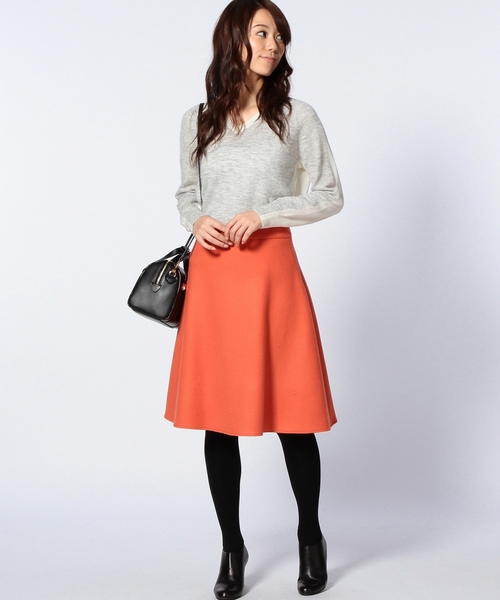 UNITED ARROWS(ユナイテッドアローズ)の「<dahl’ia(ダリア)> WL NYL フレアスカート ◆(スカート・レディース・ベージュ/オレンジ・SMALL/X-SMALL)」の3枚目の写真