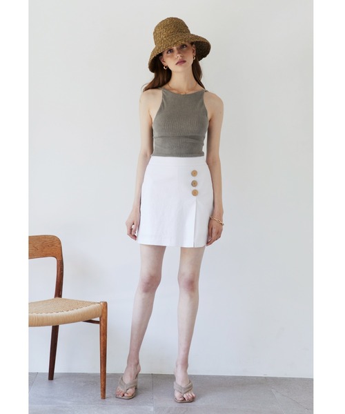 ALEXIA STAM(アリシアスタン)の「【SWELL 01号掲載】 Wrap Slit Shorts/ラップスリットショーツ(その他パンツ・レディース・ホワイト/チャコールグレー/ベージュ・S/M)」の4枚目の写真