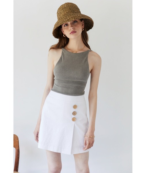 ALEXIA STAM(アリシアスタン)の「【SWELL 01号掲載】 Wrap Slit Shorts/ラップスリットショーツ(その他パンツ・レディース・ホワイト/チャコールグレー/ベージュ・S/M)」の5枚目の写真