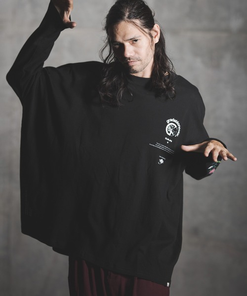 GLIMCLAP(グリムクラップ)の「mlt3499-Printed design long sleeves T-shirt Tシャツ(Tシャツ/カットソー・メンズ・ホワイト/ブラック・S/L/M)」の12枚目の写真