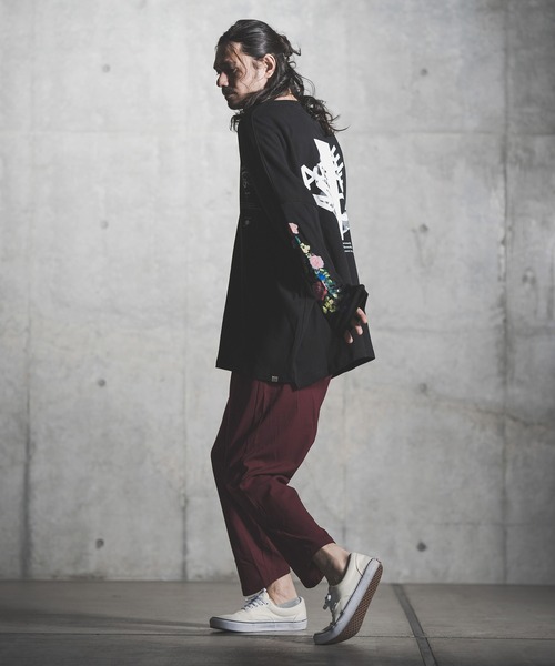 GLIMCLAP(グリムクラップ)の「mlt3499-Printed design long sleeves T-shirt Tシャツ(Tシャツ/カットソー・メンズ・ホワイト/ブラック・S/L/M)」の15枚目の写真
