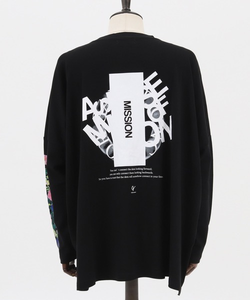 GLIMCLAP(グリムクラップ)の「mlt3499-Printed design long sleeves T-shirt Tシャツ(Tシャツ/カットソー・メンズ・ホワイト/ブラック・S/L/M)」の21枚目の写真