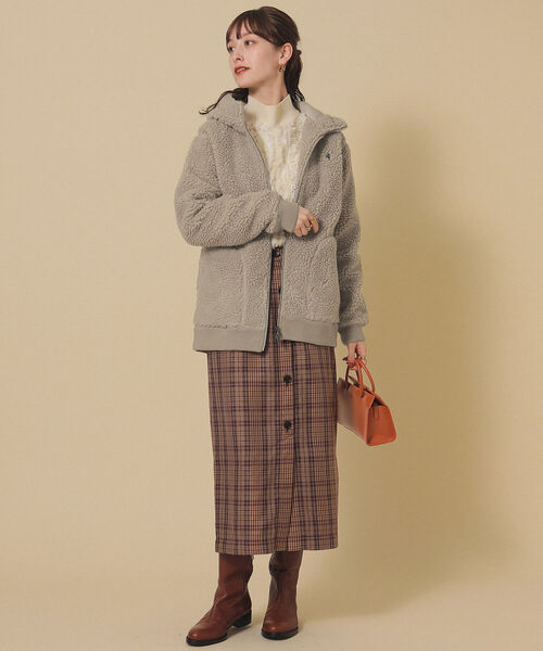 Ray BEAMS（レイビームス）の「GYMPHLEX / ボア ジップ フーディ（パーカー・レディース・ブラウン/シルバー・14/16）」の5枚目の写真