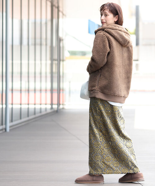 Ray BEAMS（レイビームス）の「GYMPHLEX / ボア ジップ フーディ（パーカー・レディース・ブラウン/シルバー・14/16）」の8枚目の写真