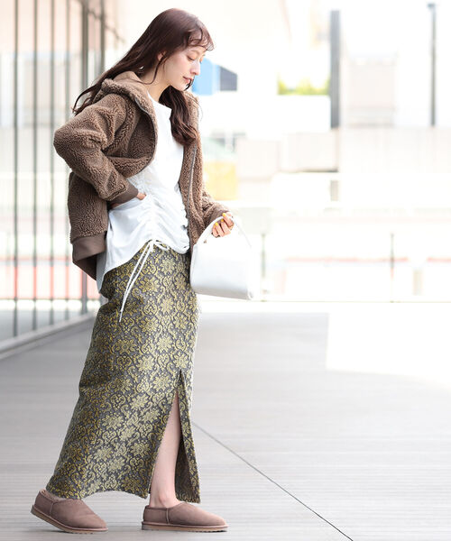 Ray BEAMS（レイビームス）の「GYMPHLEX / ボア ジップ フーディ（パーカー・レディース・ブラウン/シルバー・14/16）」の9枚目の写真