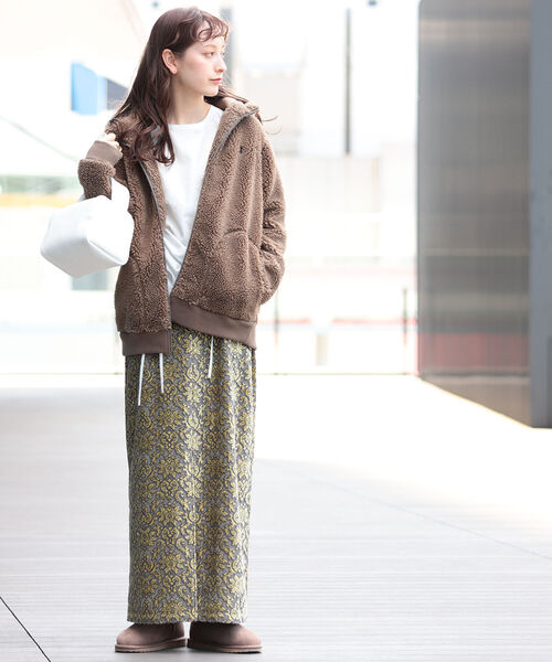 Ray BEAMS（レイビームス）の「GYMPHLEX / ボア ジップ フーディ（パーカー・レディース・ブラウン/シルバー・14/16）」の10枚目の写真