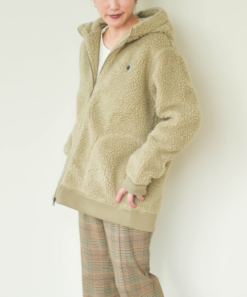 Ray BEAMS（レイビームス）の「GYMPHLEX / ボア ジップ フーディ（パーカー・レディース・ブラウン/シルバー・14/16）」の21枚目の写真