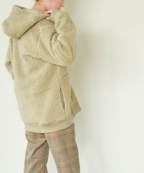 Ray BEAMS（レイビームス）の「GYMPHLEX / ボア ジップ フーディ（パーカー・レディース・ブラウン/シルバー・14/16）」の22枚目の写真