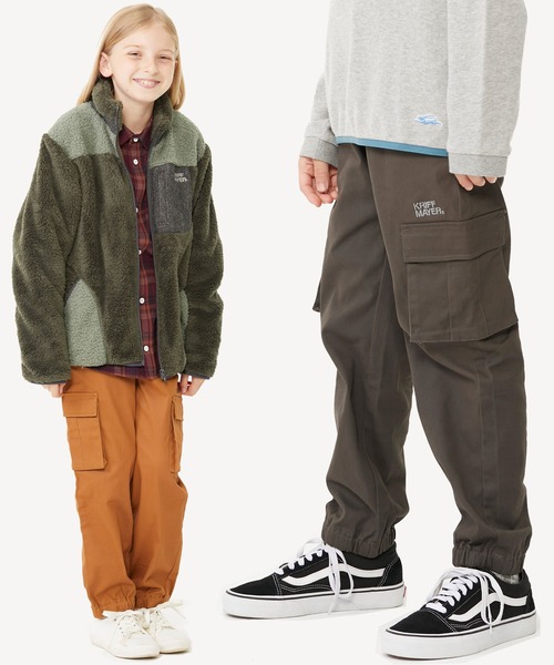 KRIFF MAYER Kid's Collection（クリフメイヤーキッズコレクション）の「裾ゴムカーゴパンツ（カーゴパンツ・キッズ・ネイビー/カーキ/ダークグレー/キャメル・120/130/140/150/160/170）」の13枚目の写真
