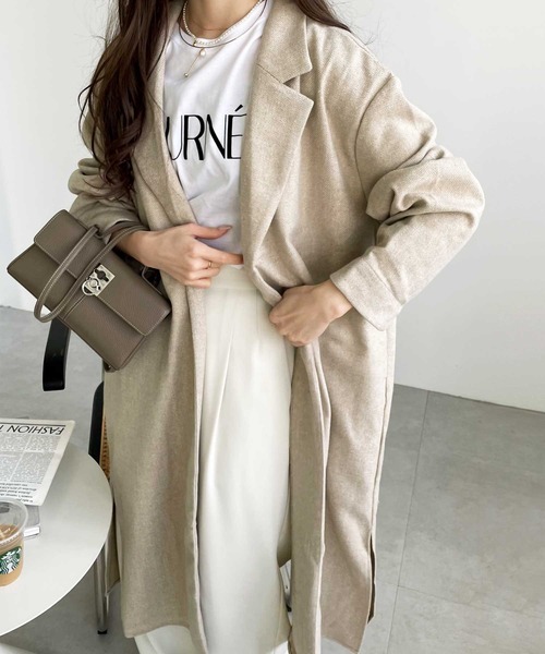 GeeRA(ジーラ)の「へリンボーン柄ロングアウター(その他アウター・レディース・ベージュ/ブラウン・X-LARGE/LARGE/MEDIUM)」の16枚目の写真
