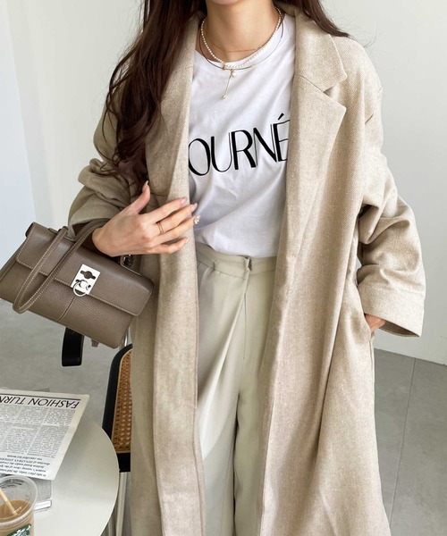 GeeRA(ジーラ)の「へリンボーン柄ロングアウター(その他アウター・レディース・ベージュ/ブラウン・X-LARGE/LARGE/MEDIUM)」の17枚目の写真