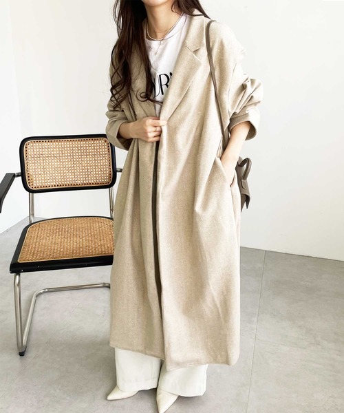 GeeRA(ジーラ)の「へリンボーン柄ロングアウター(その他アウター・レディース・ベージュ/ブラウン・X-LARGE/LARGE/MEDIUM)」の15枚目の写真