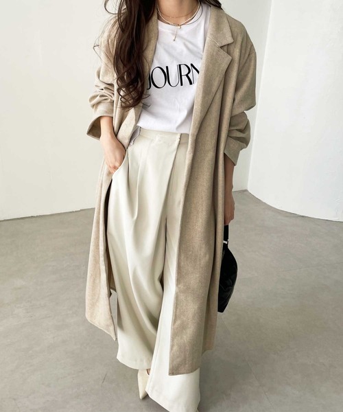 GeeRA(ジーラ)の「へリンボーン柄ロングアウター(その他アウター・レディース・ベージュ/ブラウン・X-LARGE/LARGE/MEDIUM)」の12枚目の写真