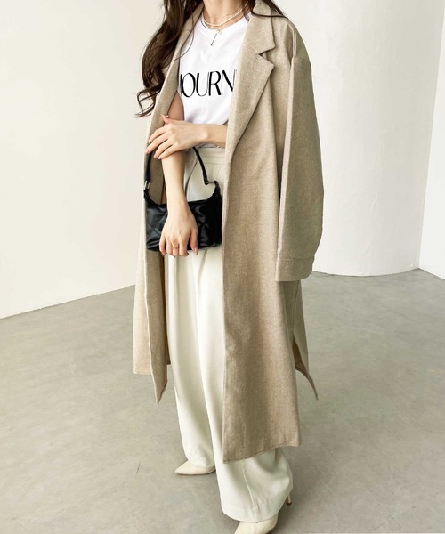 GeeRA(ジーラ)の「へリンボーン柄ロングアウター(その他アウター・レディース・ベージュ/ブラウン・X-LARGE/LARGE/MEDIUM)」の13枚目の写真
