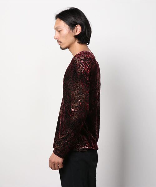 TORNADO MART（トルネードマート）の「TORNADO MART∴ベロアレオパオパール長袖カットソー（Tシャツ/カットソー・メンズ・レッド/グリーン・LL/LARGE/MEDIUM）」の3枚目の写真