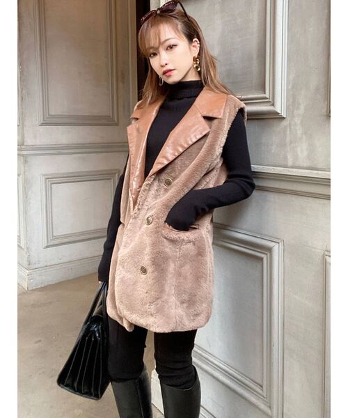 RESEXXY（リゼクシー）の「フェイクレザーポイントファージレ（その他アウター・レディース・ベージュ/アイボリー/ブラック・FREE）」の11枚目の写真