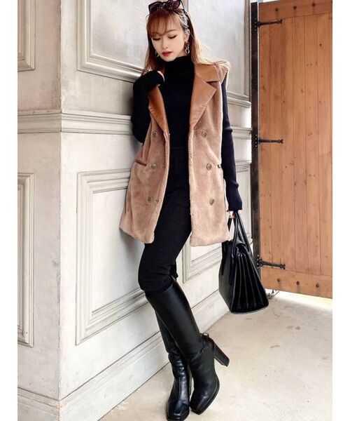 RESEXXY（リゼクシー）の「フェイクレザーポイントファージレ（その他アウター・レディース・ベージュ/アイボリー/ブラック・FREE）」の15枚目の写真