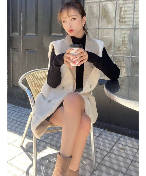 RESEXXY（リゼクシー）の「フェイクレザーポイントファージレ（その他アウター・レディース・ベージュ/アイボリー/ブラック・FREE）」の18枚目の写真