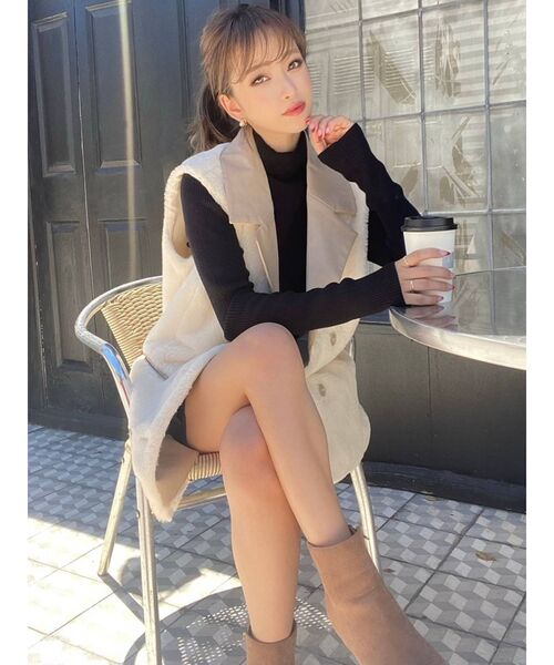 RESEXXY（リゼクシー）の「フェイクレザーポイントファージレ（その他アウター・レディース・ベージュ/アイボリー/ブラック・FREE）」の22枚目の写真