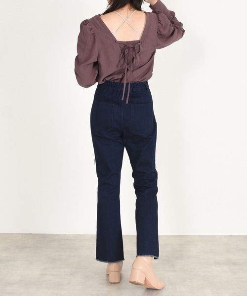 w closet（ダブルクローゼット）の「裾スリットフレアパンツ（その他パンツ・レディース・ネイビー・マルチサイズ）」の9枚目の写真