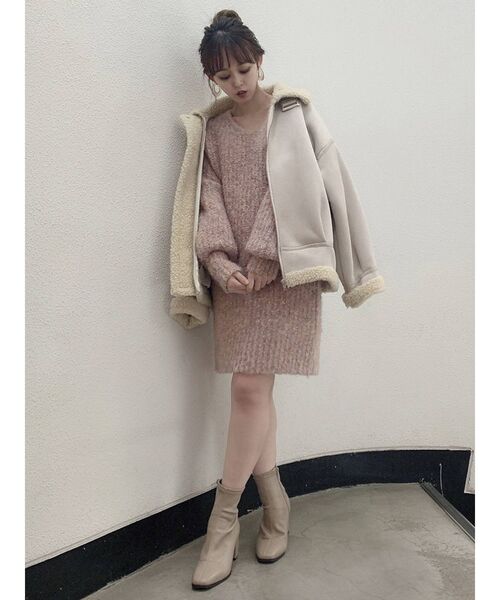 dazzlin（ダズリン）の「シュガーニットチュニック（チュニック・レディース・ベージュ/グレー/ピンク/ブルー・FREE）」の21枚目の写真