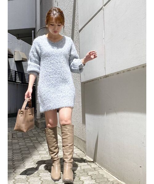 dazzlin（ダズリン）の「シュガーニットチュニック（チュニック・レディース・ベージュ/グレー/ピンク/ブルー・FREE）」の7枚目の写真