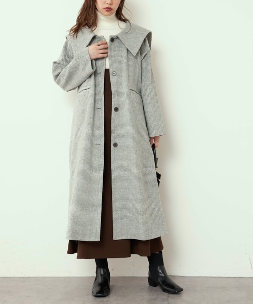ナチュラルクチュール　コート 着用動画あり】ケープ付きレディトレンチコート | natural couture