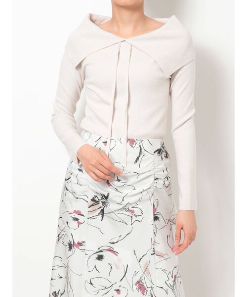 MERCURYDUO(マーキュリーデュオ)の「セーラーカラーオフショル2WAYニット(ニット/セーター・レディース・オフホワイト/ブラック/ミント/ピンク・FREE)」の2枚目の写真